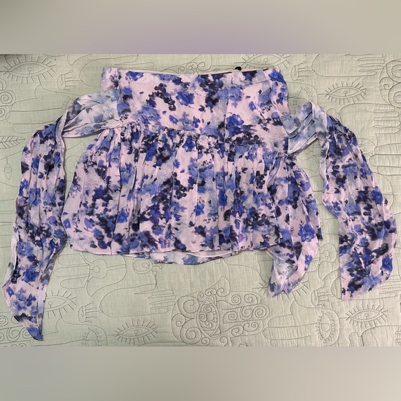 NEW ISABEL MARANT Filao Bow-Detailed Silk Crepe De Chine Mini Skirt Sz 36 Floral - Picture 7 of 11